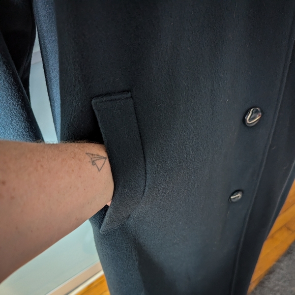 📼Gorgeous Me-Jay Montreal Vintage Full Length Wool/Fur/Leather Teal Coat - 7-8 - Picture 2 of 14